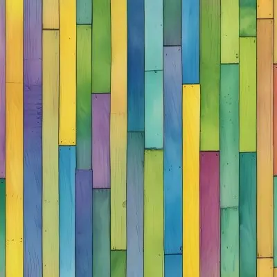 Watercolor Painting Colorful Wooden Planks In A Ra 173 212c