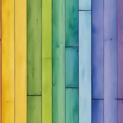 Watercolor Painting Colorful Wooden Planks In A Ra 177 C360