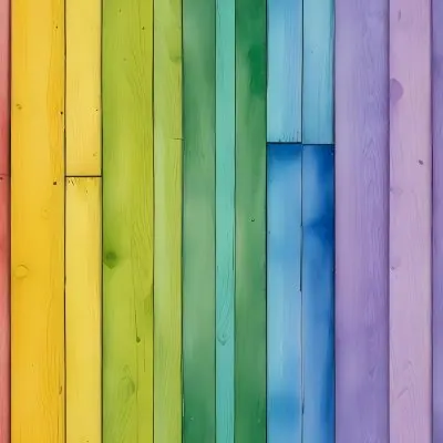 Watercolor Painting Colorful Wooden Planks In A Ra 2 5258