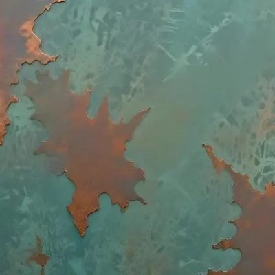 Weathered Copper Surface With A Green Patina Showing An Aged Textured And Mottled Appearance 13 4f4f