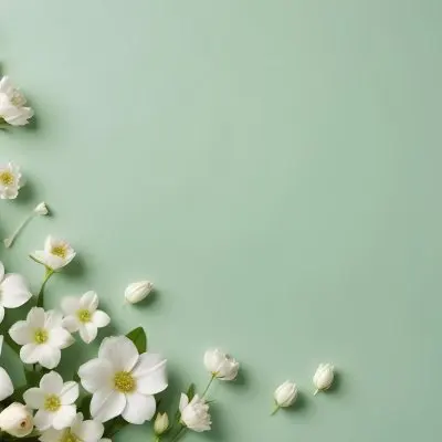 White Flowers And Petals On A Light Green Background Floral Arrangement Soft Lighting Minimalist Composition Fresh And Delicate Spring Theme Clean Aesthetic 30 Becd