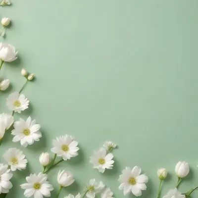 White Flowers And Petals On A Light Green Background Floral Arrangement Soft Lighting Minimalist Composition Fresh And Delicate Spring Theme Clean Aesthetic 66 E60d