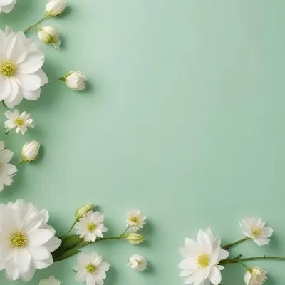 White Flowers And Petals On A Light Green Background Floral Arrangement Soft Lighting Minimalist Composition Fresh And Delicate Spring Theme Clean Aesthetic 69 Cbec