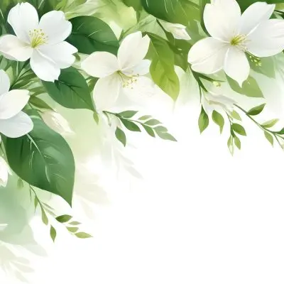 White Flowers With Green Leaves Floral Arrangement Botanical Illustration Soft Lighting Watercolor Style Delicate Details Fresh And Vibrant Nature Inspired Elegant Composition Bright Background 12 9927