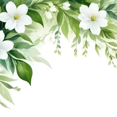 White Flowers With Green Leaves Floral Arrangement Botanical Illustration Soft Lighting Watercolor Style Delicate Details Fresh And Vibrant Nature Inspired Elegant Composition Bright Background 22 Ef41