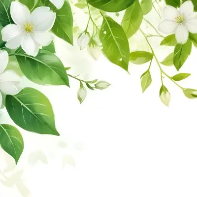 White Flowers With Green Leaves Floral Arrangement Botanical Illustration Soft Lighting Watercolor Style Delicate Details Fresh And Vibrant Nature Inspired Elegant Composition Bright Background 3 37d3