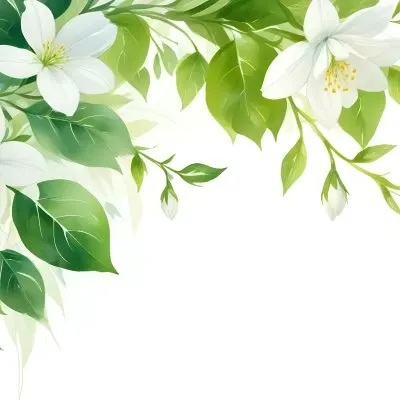 White Flowers With Green Leaves Floral Arrangement Botanical Illustration Soft Lighting Watercolor Style Delicate Details Fresh And Vibrant Nature Inspired Elegant Composition Bright Background 37 083d
