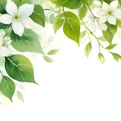 White Flowers With Green Leaves Floral Arrangement Botanical Illustration Soft Lighting Watercolor Style Delicate Details Fresh And Vibrant Nature Inspired Elegant Composition Bright Background 9 039b