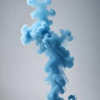 Wispy Blue Smoke Against A White Background 12 789f
