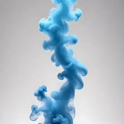 Wispy Blue Smoke Against A White Background 6 0458