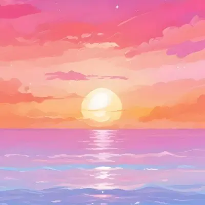 Yellow Sun Half Submerged In The Ocean The Sky Is Yellow And The Water Is Orange The Sun Is Reflected In The Water Vibrant Colors 22 A255