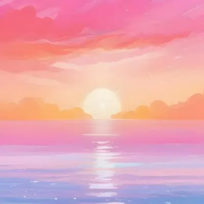 Yellow Sun Half Submerged In The Ocean The Sky Is Yellow And The Water Is Orange The Sun Is Reflected In The Water Vibrant Colors 45 A4e9