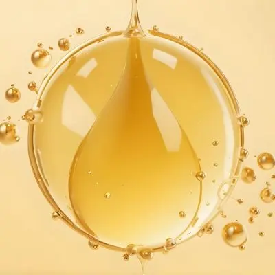 3d Model A Golden Drop With A Golden Circle And Molecules Around It Light Yellow Background Figure Octane Render Volumetric Highly Detailed Videogame Aesthetic 27 2a2c