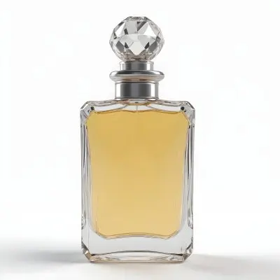 3d Model A Perfume Bottle With A Transparent Glass Body Filled With Clear Liquid A Silver Neck And A Clear Crystal Cap White Background Figure Octane Render Volumetric Highly Detailed Videogame Aesthetic 13 2fa2