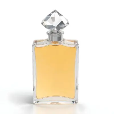 3d Model A Perfume Bottle With A Transparent Glass Body Filled With Clear Liquid A Silver Neck And A Clear Crystal Cap White Background Figure Octane Render Volumetric Highly Detailed Videogame Aesthetic 15 Dd63