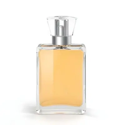 3d Model A Perfume Bottle With A Transparent Glass Body Filled With Clear Liquid A Silver Neck And A Clear Crystal Cap White Background Figure Octane Render Volumetric Highly Detailed Videogame Aesthetic 2 F9ca