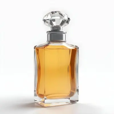 3d Model A Perfume Bottle With A Transparent Glass Body Filled With Clear Liquid A Silver Neck And A Clear Crystal Cap White Background Figure Octane Render Volumetric Highly Detailed Videogame Aesthetic 28 5453