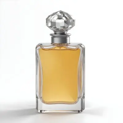 3d Model A Perfume Bottle With A Transparent Glass Body Filled With Clear Liquid A Silver Neck And A Clear Crystal Cap White Background Figure Octane Render Volumetric Highly Detailed Videogame Aesthetic 30 7df4