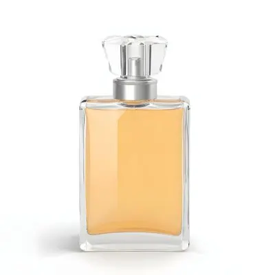3d Model A Perfume Bottle With A Transparent Glass Body Filled With Clear Liquid A Silver Neck And A Clear Crystal Cap White Background Figure Octane Render Volumetric Highly Detailed Videogame Aesthetic 6 D816