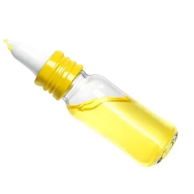 3d Model A Small Glass Bottle With A White Cap And A Glass Dropper Filled With Yellow Liquid Isolated On A White Background Figure Octane Render Volumetric Highly Detailed Videogame Aesthetic 5 6c03