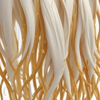 3d Model Hair Follicles With Oil Drops On A White Background Close Up View Of Hair And Scalp Hair Care Concept Hair Treatment Hair Health Figure Octane Render Volumetric Highly Detailed Videogame Aesthetic 16 C635