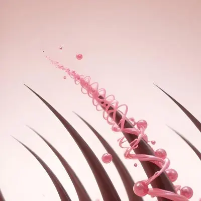 3d Model Hair Strands With A Spiral Of Pink Spheres The Hair Is Dark Brown And Shiny Light Pink Background Figure Octane Render Volumetric Highly Detailed Videogame Aesthetic 34 Fa9b