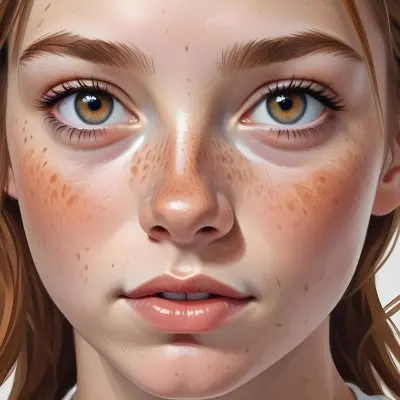 A 16 Year Old White Girl With Freckles And Light Brown Hair Looking At The Camera In A White Background 19 C8c5