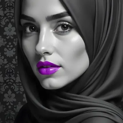 A 25 Year Old Arab Woman With A Black Hijab Gray Eyes Black And White Photography Studio Shot 15 C3d6