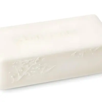 A Bar Of White Soap With A Slightly Rough Texture Casting A Soft Shadow On A Plain White Background 3 E9e3