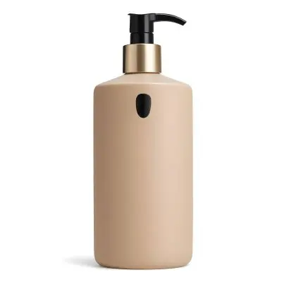A Beige Bottle With A Black Pump Dispenser Likely Containing A Cosmetic Or Personal Care Product 17 Ef52