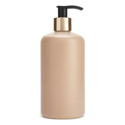 A Beige Bottle With A Black Pump Dispenser Likely Containing A Cosmetic Or Personal Care Product 4 4b71