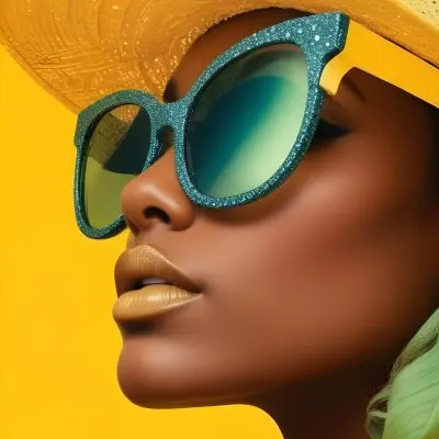 A Black Woman Age 25 With Dark Skin Wearing A Black Hat And Black Sunglasses Black Lips In A Black Background 4 12a7