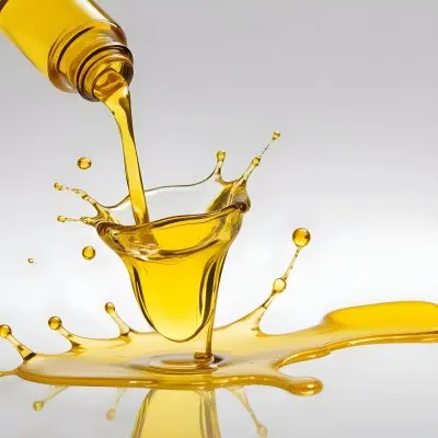 A Bottle Of Yellow Oil With A Dropper A Splash Of Oil On A White Surface And A White Background 11 54d7