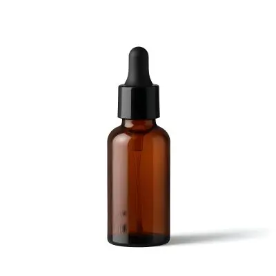 A Brown Glass Bottle With A Dropper Cap Likely Containing A Cosmetic Or Skincare Product Placed On A Wooden Table With Natural Light In The Background 9
