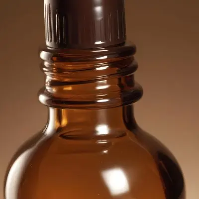 A Brown Glass Bottle With A Dropper On A Background Of Brown Hair The Hair Is Wavy And Shiny The Bottle Is In The Upper Right Corner 31