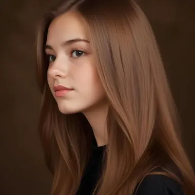 A Caucasian Girl 19 Years Old Long Brown Hair Brown Background 1 Ddf8