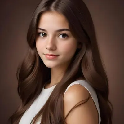 A Caucasian Girl 19 Years Old Long Brown Hair Brown Background 3 Ce5a