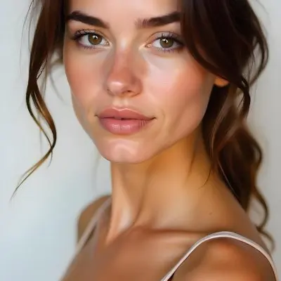 A Caucasian Woman 21 Years Old Light Skin Brown Hair Light Brown Eyes Light Lips Looking At The Camera In A White Background 2 8a44