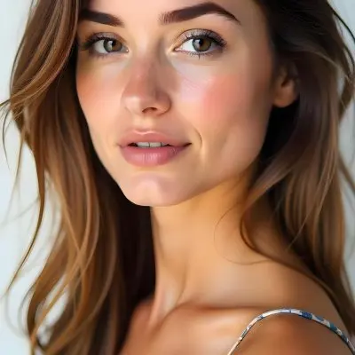 A Caucasian Woman 21 Years Old Light Skin Brown Hair Light Brown Eyes Light Lips Looking At The Camera In A White Background 24 66c9