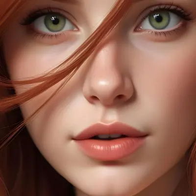 A Caucasian Woman 22 Years Old With Green Eyes And Red Hair Light Lips Looking At The Camera Soft Light Studio Background Hyper Detailed Face Realistic Skin Texture 38 Aed1