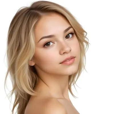 A Caucasian Woman 23 Years Old Light Skin Brown And Blonde Hair White Background 13 7763