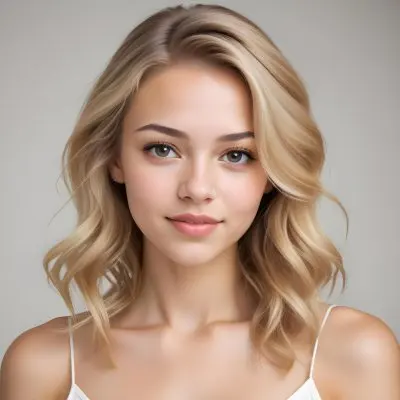 A Caucasian Woman 23 Years Old Light Skin Brown And Blonde Hair White Background 15 9507