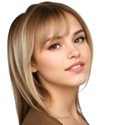 A Caucasian Woman 23 Years Old Light Skin Brown And Blonde Hair White Background 17 849f