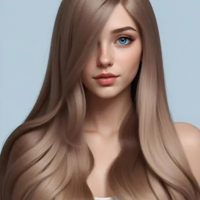 A Caucasian Woman 23 Years Old With Long Blue Hair Blue Eyes Light Skin Light Lips Posing In A Studio With A Plain Background 40 2307