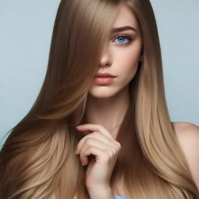 A Caucasian Woman 23 Years Old With Long Blue Hair Blue Eyes Light Skin Light Lips Posing In A Studio With A Plain Background 8 D422