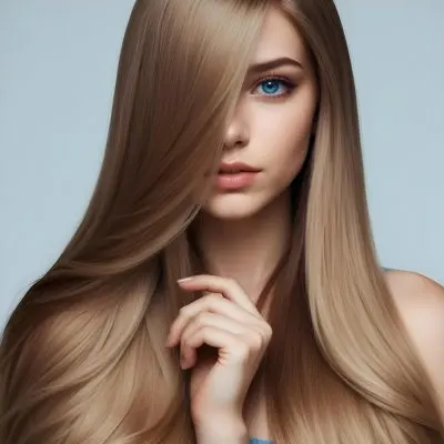 A Caucasian Woman 23 Years Old With Long Blue Hair Blue Eyes Light Skin Light Lips Posing In A Studio With A Plain Background 9 8f3e