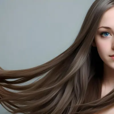 A Caucasian Woman 23 Years Old With Long Blue Hair Light Skin And Gray Eyes In A Gray Background 15 496d