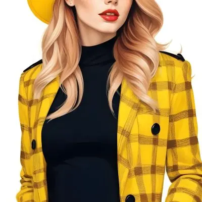 A Caucasian Woman 26 Years Old Red Hair White Lips Wearing A White Hat And A White Squared Jacket In A White Background 32 Cff1
