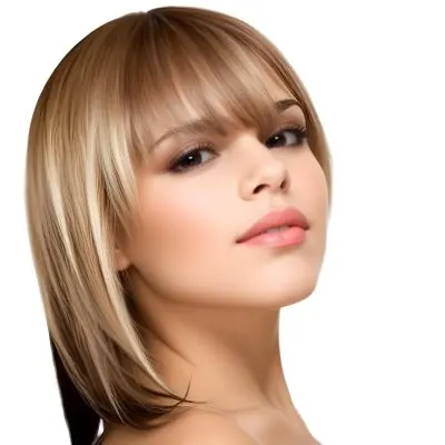 A Caucasian Woman Light Skin 25 Years Old Brown And Blonde Hair In A White Background 19 F204