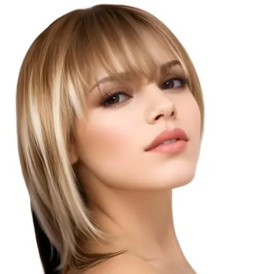 A Caucasian Woman Light Skin 25 Years Old Brown And Blonde Hair In A White Background 28 3904